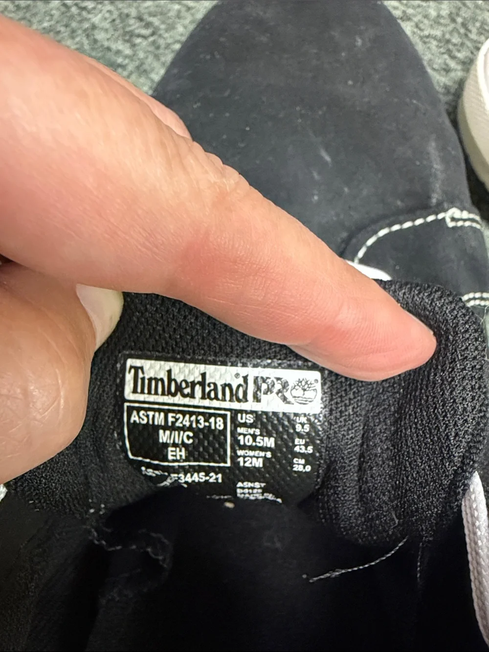 Safety Toe Timberland Pro anti-fatigue Black Canvas Oxford work shoes